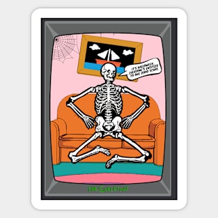 Funny Halloween Skeleton Quote Sticker